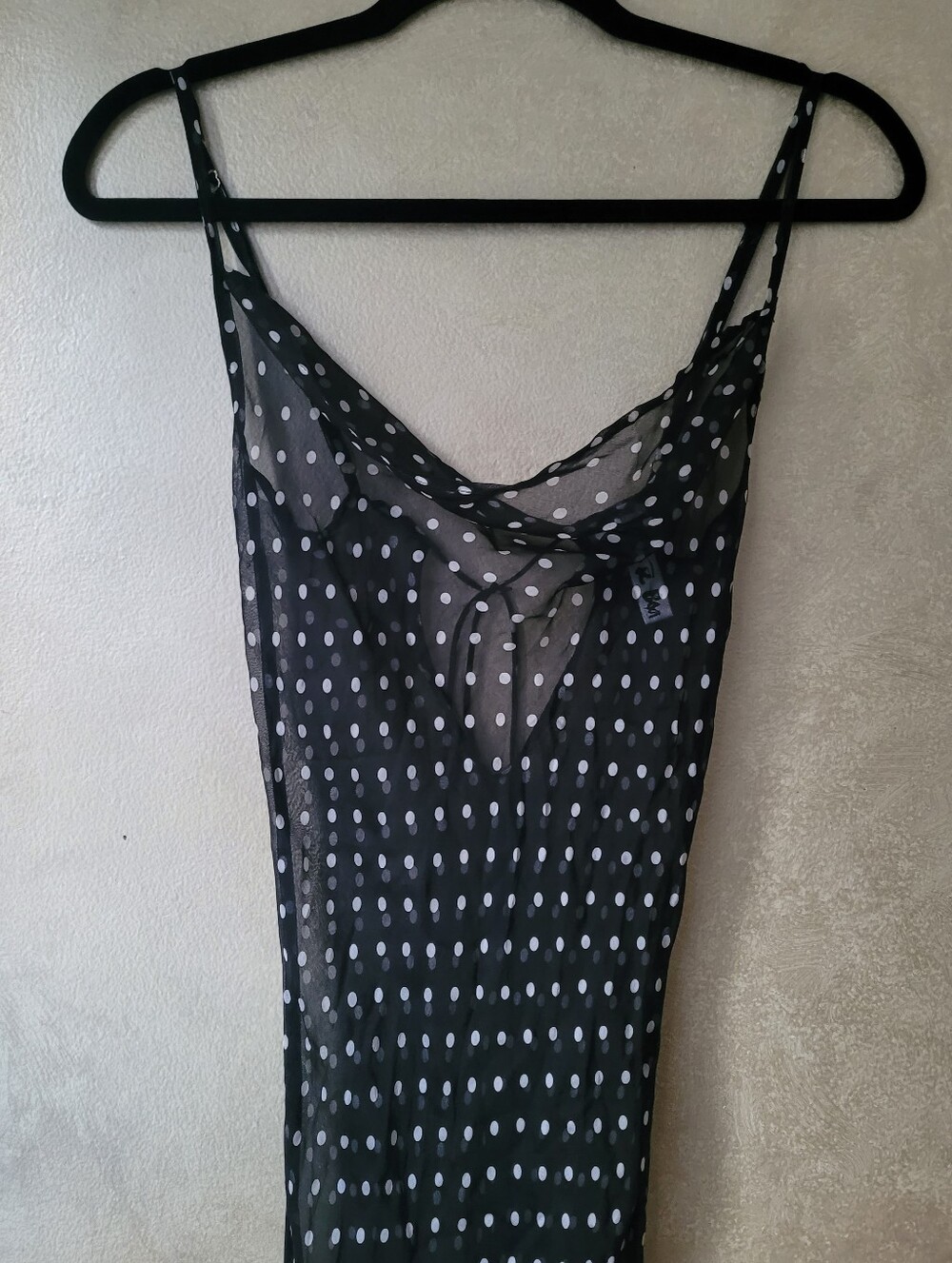 RAT AND BOA GISELE POLKA DOT MAXI SILK DRESS BLACK AND WHITE - Picture 8 of 14